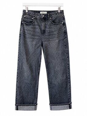 Abercrombie Curve Love High Rise 90s Relaxed Jeans Black 28 Short